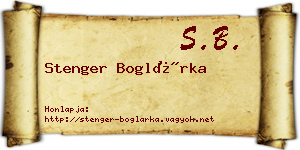 Stenger Boglárka névjegykártya